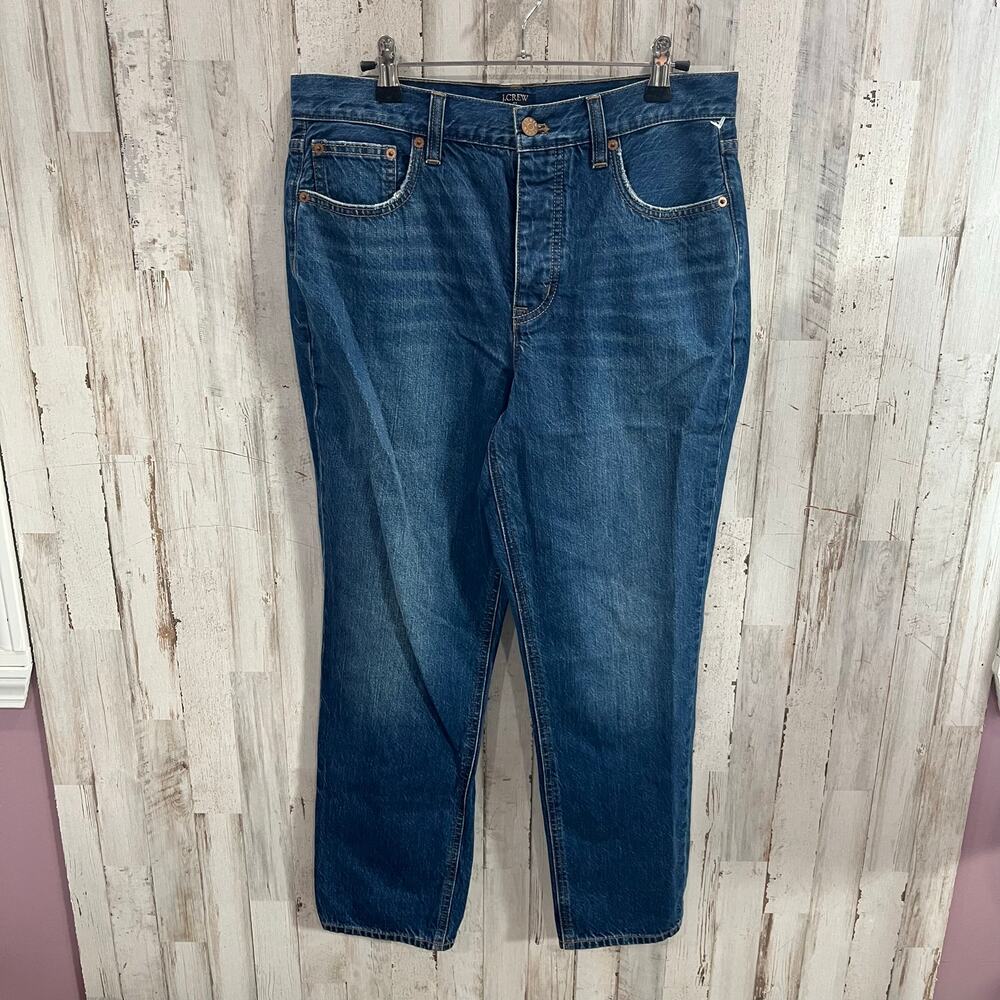 JCrew High Rise Straight Premium Edition Jeans Medium Wash Button Fly Womens 29